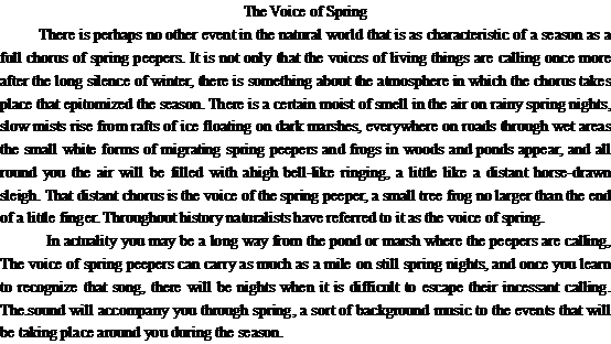 關(guān)于春天的聲音The Voice of Spring