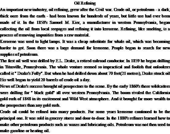 關(guān)于煉油，提煉石油Oil Refining